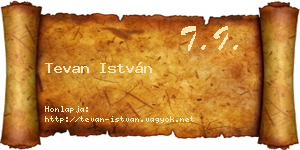 Tevan István névjegykártya
